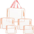 5Pcs Crystal Clear PVC Travel Toiletry Bag Kit for Women Men, Cosmetic Bags by ROYBENS