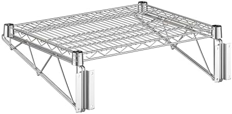 18" x 24" Wire Chrome Wall Mount Shelf, Commercial Fixed Wall Mount Rack, NSF, Metal Floating Shelving for Kitchen, Stock Rooms, Home and Hotel by Zedfire