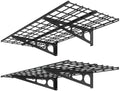 FLEXIMOUNTS 2 Pack 2x4ft Garage Shelving Wall Mounted Storage Rack, Black by FLEXIMOUNTS