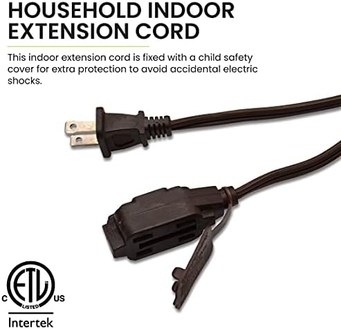 GoGreen Power (GG-24820) 16/2 20’ Household Extension Cord, 3 Outlets, Brown (Pack of 2) - Image 3