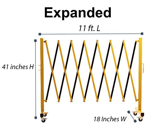 Trafford Industrial Expandable Metal Barricade, 11 Feet, Mobile Safety Barrier - Image 9