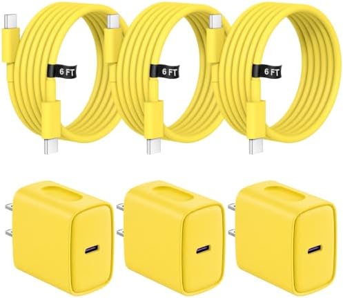 iPhone 17 16 15 Charger Fast Charging 3 Pack USB C Charger Block by STAKCYE