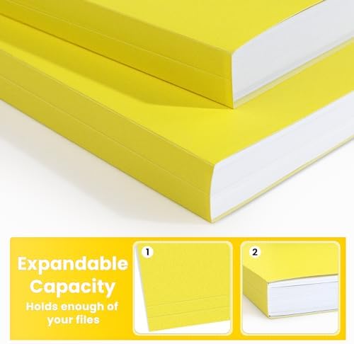 SUNEE File Folders, 120 Pack Manilla Folders 8.5 x 11, Colored File Folders Home Office School Supplies for Documents Files Paper, Yellow - Image 4