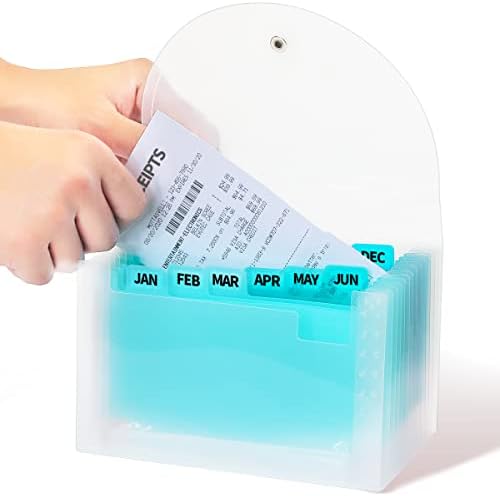 H4D Coupon Receipt Holder, 13 Pocket Accordion File Folder, 7 x 4.5, Teal by H4D