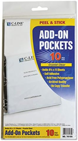 C-Line Self-Adhesive Add-On Filing Pockets, 8-3/4 x 5-1/8, 10 per Pack (70185) - Image 3