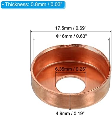 PATIKIL 5/8" Copper End Cap with 1/4" Hole, 10 Pcs Pipe Fitting Sweat Plug Connection for Water Pipe Plumbing, HVAC, Refrigeration System - Image 2