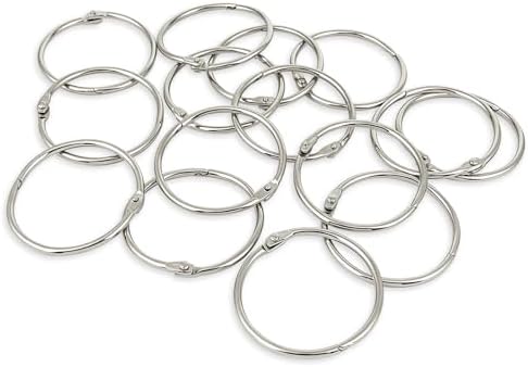 KTOJOY 2 Inch (15 Pack) Loose Leaf Binder Book Rings, with Metal Nickel Plated for Key,and Index Cards, for School, Home, or Office, Silver by KTOJOY
