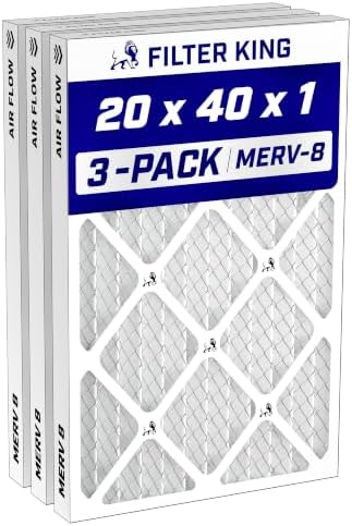 Filter King 20x40x1 Air Filter MERV 8, AC Furnace Filters (3-Pack) by FilterKing