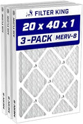 Filter King 20x40x1 Air Filter MERV 8, AC Furnace Filters (3-Pack) by FilterKing