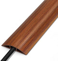 6FT Cord Covers, Walnut Wood Floor Cable Management - Protects Cords, Cavity: 0.47" x 0.24" by LZEOY