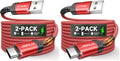 JSAUX USB C Cable [4-Pack 3.3ft], USB A to USB C for iPhone, Samsung, Red by JSAUX