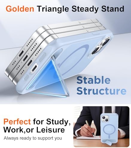 Temdan Magnetic Compatible with iPhone 14 Case/iPhone 13 Case,[Built-in Invisible Kickstand][Compatible with MagSafe][Military Grade Shockproof] Slim Translucent Matte Phone Case for iPhone 14/13 6.1" - Image 5