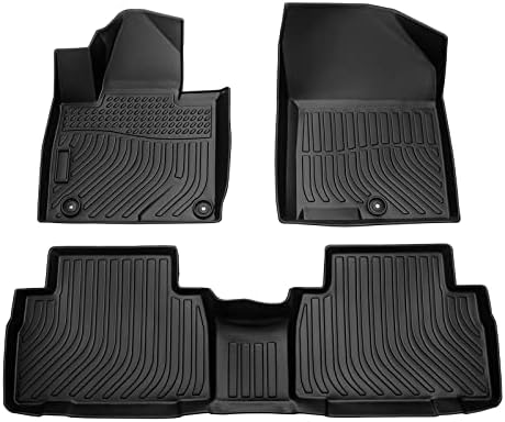 Cartist Floor Mats Custom Fit for Hyundai Santa Fe 2019-2020 All Weather Floor Liners Compatible with Santa Fe 5 Seats TPE Odorless Heavy Duty by cartist