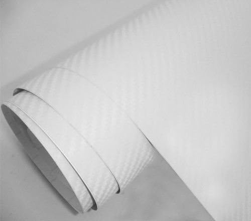 F & B LED LIGHTS White 3D Carbon Fiber Film Twill Weave Vinyl Sheet Roll Wrap - Image 4