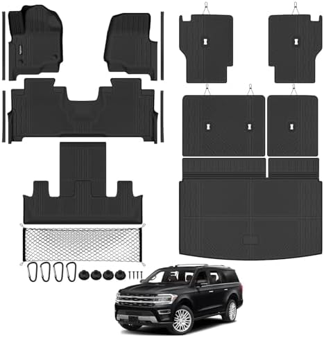 TPE Floor Mat Set for 2018-2024 Ford Expedition Max 7 Seats by TongamaAllWeatherFloorMats