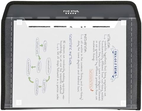 Five Star Expanding File Organizer + Study App, 7-Pocket Accordian File Organizer, Zipper Closure, Holds 8-1/2" x 11" Paper, Black (72709) (Pack of 6) - Image 6