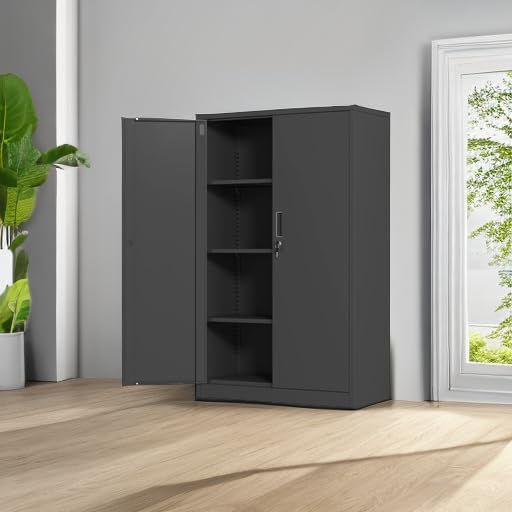 Metal Storage Cabinet with Locking Doors and 3 Adjustable Shelves, 53.5-Inch - Image 5
