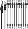 Bungee Cords with Hooks, Upgrade 60 inch Adjustable Bungee Cords with Carabiner Hooks, Easy to Adjust from 7'' to 60'' Elasticity UV-Resistance Bungee Straps Heavy Duty for Bike, Cargo, Tent, 12 Pack by Rugtol