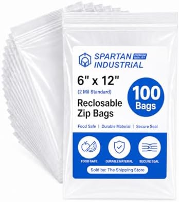 6" X 12" Long Zip Bags (100 Count) - 2 Mil Clear Reclosable by SpartanIndustrial