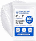 6" X 12" Long Zip Bags (100 Count) - 2 Mil Clear Reclosable by SpartanIndustrial