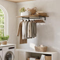 IAE Wall Mounted Clothes Rack with Shelf and Hanging Rod, 36x24in,Rustic by IAE