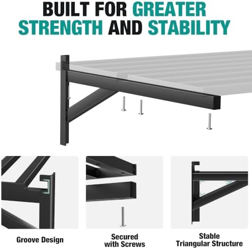 EVERHANGER Heavy Duty Garage Wall Shelves, 2 x 3 ft Metal Storage Shelves - Image 5