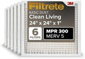 Filtrete 24x24x1 Air Filter, MERV 5, MPR 300, 6 HVAC Filters by Filtrete
