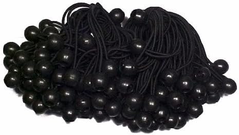 Wideskall® Heavy Duty 6" inch Ball Bungee Cord Tarp Canopy Tie Down Strap, Black (Pack of 120) by Wideskall