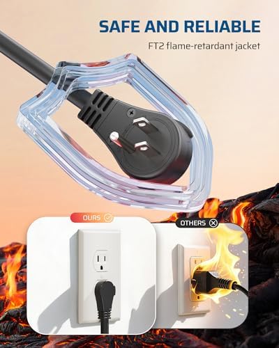DEWENWILS 360° Rotating Flat Plug Extension Cord, 1FT 16/3C, ETL Listed - Image 3