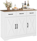 HOSTACK Kitchen Buffet Cabinet with Storage, Sideboard Coffee Bar, White by HOSTACK
