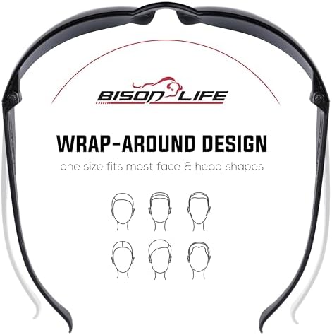 BISON LIFE Black Safety Glasses for Men & Women, Bulk, ANSI Z87.1, 144 Pack - Image 6