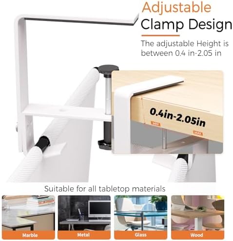 Under Desk Cable Management Tray, 36" Fabric Wire Cord Organizer, White - Image 3