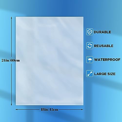 WFPLUS 100 Pack 18 x 24 inch 1 Mil Clear Plastic Flat Poly Bags - Image 2