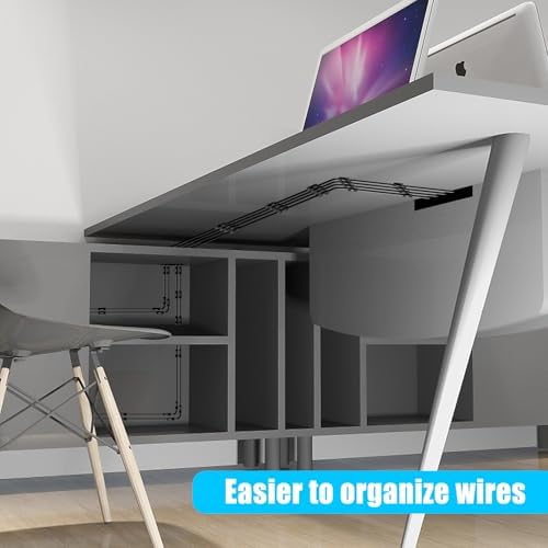 XHF 35pcs Large Self Adhesive Cable Clips Black,Wire Clips Cable Management Wire Organizer Cord Holder for Under Desk, Car, Wall, TV PC Ethernet Cable - Image 5
