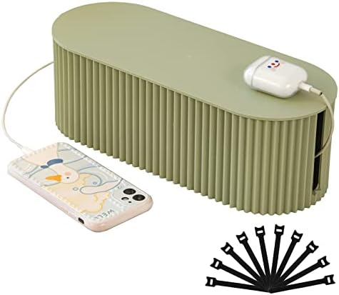 FABROK Cable Management Box, Cord Organizer Box, Small, Green by FABROK