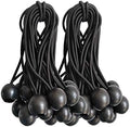 Ball Bungee Cords, 50 Packs, 6Inch Black Tie Down Cords for Tarp, Canopy Shelter, Wall Pipe, UV Resistant by Noonext+