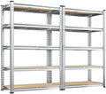 REIBII Garage Shelving, 5 Tier Storage Shelves Load 2400LBS, Adjustable Garage Shelving Heavy Duty, Metal Shelves Unit with Waterproof Columns, 35.5" W x 11.9" D x 72" H, Galvanized, 2 Pack by REIBII