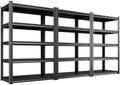 Set of 3 Garage Shelving Heavy Duty Storage Shelves, Metal Adjustable Shelving Unit, Utility Garage Organizer Shelf for Basement, Pantry, Kitchen, Warehouse,16" D x 35" W x 71" H, Black by AOAORGG