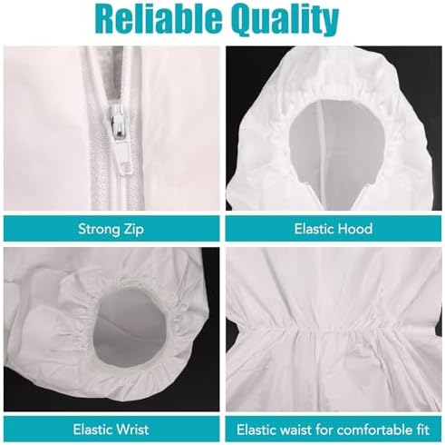 FURWEY Hazmat Suits,30Pack Disposable Coveralls,Heavy Duty Full Body-M - Image 3