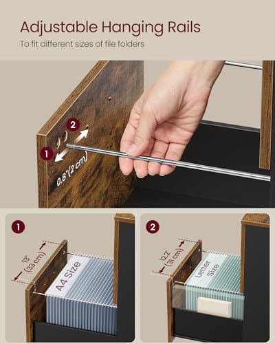 VASAGLE 2-Drawer File Cabinet, Small Rolling Filing Cabinet - Image 5