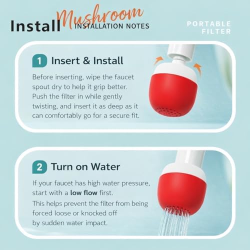 3-Pack Mushroom Faucet Filter, Water Filter for Sink Faucet,Anti-Splash Water-Saving Tap Attachment for Kitchen & Bathroom Sinks, Easy Install, Travel-Friendly, Fits 3/5" to 3/2" Faucets - Image 3