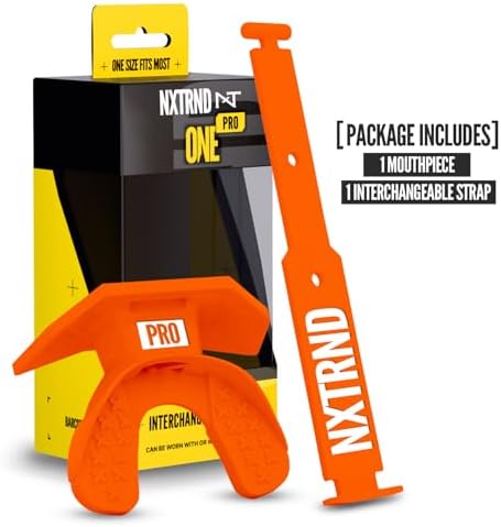Nxtrnd One Pro Football Mouth Guard, Interchangeable Strap, Fits Adult & Youth (Orange) - Image 5