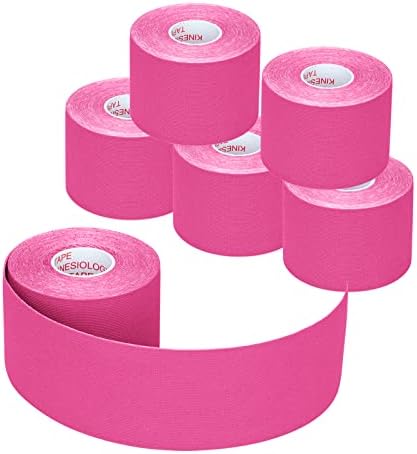 Kinesiology Tape Athletic Tape Sport Tape, Lychee Supports & Protects Muscles, Waterproof and Latex Free, Breathable Elastic for Sport Activity (Pink, 6 Rolls) by Lychee