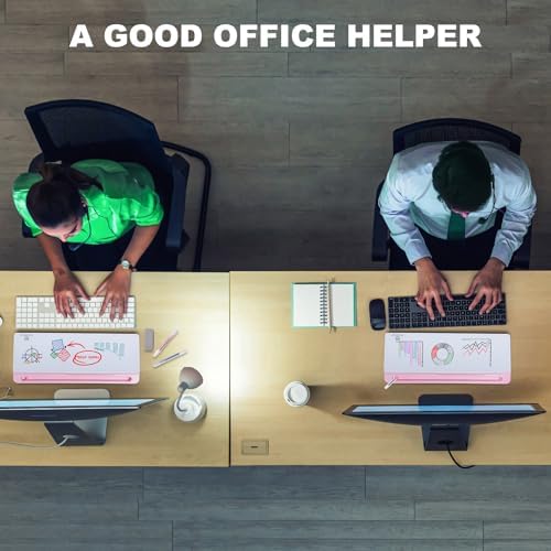 TSJ OFFICE Desktop Whiteboard Dry-Erase-Board - Computer Keyboard Stand White Board Surface Pad with Drawer, Desk Organizers with Accessories for Office, Home, School Supplies - Pink - Image 6