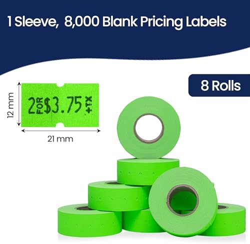 Perco 1 Line Price Gun Labels - Fluorescent Green, 8000 Count - Image 3