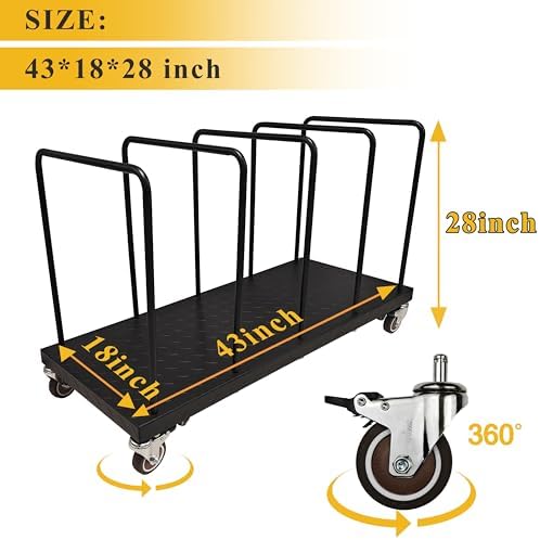 Svtneooy™ Steel Carton Stand Steel Portable Carton Cart with Dividers - 42.5" x 18" x 28", 450 Lb. Capacity - Image 2