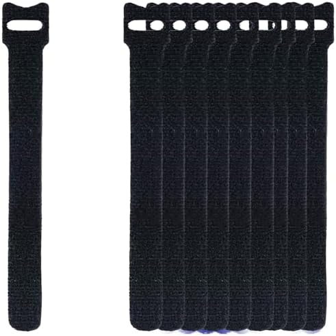 California JOS 60 PCS 6 Inches Reusable Cable Ties, Adjustable Cord Straps, Cable Organizer, Cord Wrap and Hook Loop Cords Management - Black - Image 2