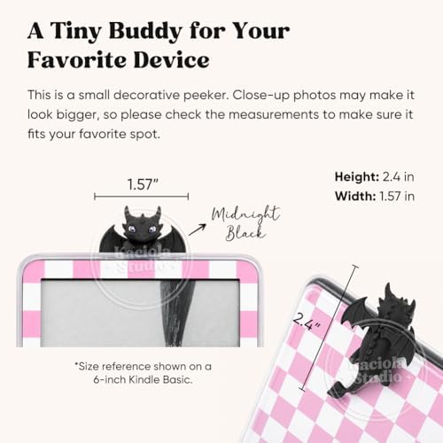 Kaciola Dragon Buddy Charm for Kindle, Sticky Peeker Charm for E-Reader Tablet or Laptop, Compatible with Kindle, Bookish Gift for Book and Fantasy Lovers - Image 5
