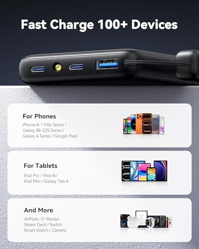 INIU 10000mAh 45W Fast Charging Portable Charger, Smaller Travel Power Bank - Image 6