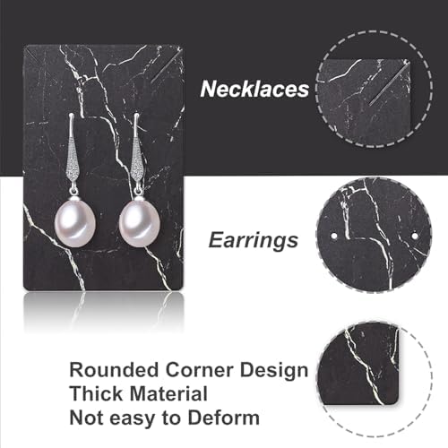 Earring Cards, Set Jewelry Making Supplies with 100 Pcs Earring Holder Cards 200 Pcs Earring Backs and 100 Jewelry Packaging for Earrings Necklace Jewelry Display, Bags 3.5x2.4 Inches (Marble Black) - Image 6